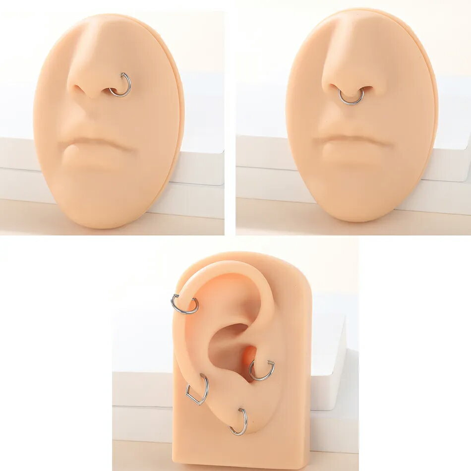 [18G 16G 14G チタングレード23 ボディピアス] G23チタン製D型クリッカー 18ゲージ 16ゲージ 14ゲージ セグメント 軟骨 耳 鼻シルバー 銀色 メンズ レディース リング型 ワンタッチ 男性 女性 半円型 定番 使いやすい形状 彼氏 彼女 大きい 小さい