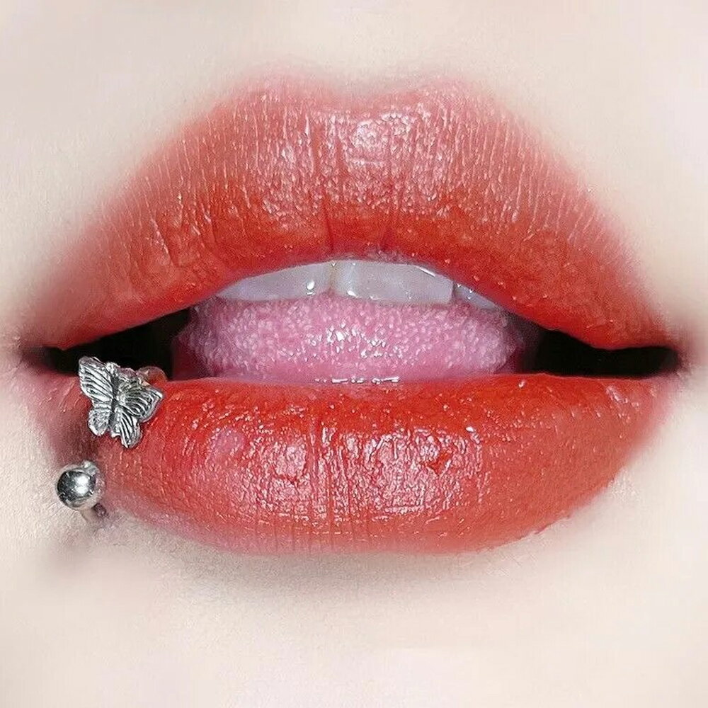 [16G ボディピアス ] バタフライリップフープブラックサーキュラーバーベル 16ga 16ゲージ メンズ レディース チョウチョウ 蝶々 サージカルステンレス316 口ピアス クチ リップ クチピアス サーキュラー型 リップループ ネジ 唇ピアス 銀色 シルバー 外ネジ