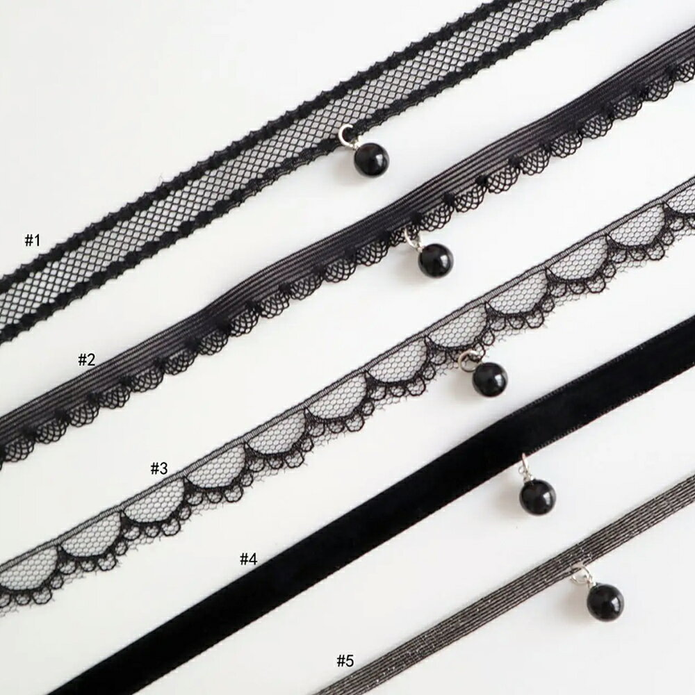 ピアス専門ショップGreen Piercingのブラックパール風チャーム ラリエット フェイクレザー メッシュチョーカー 網タイツ風 シルバー 銀色 首飾り ネックレス 芸能人 レディース 黒い 首に巻く リボン 紐 フィット プレゼント ゴシック メイド風 ゴスロリ ロリータ コスプレ 仮装 大人ハロウィン ギフト｜アングル2