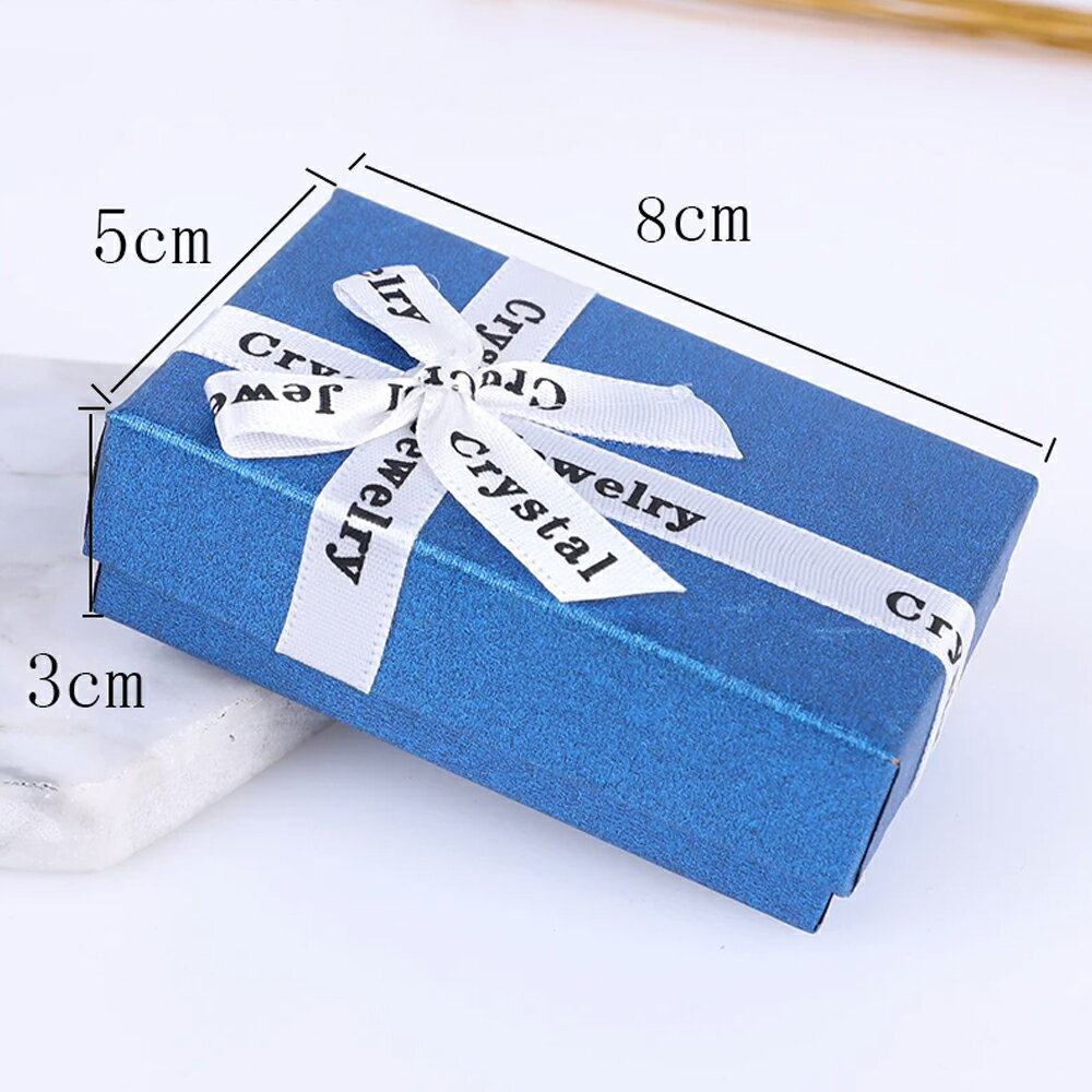 クリスタルジュエリーリボンラッピングボックス(5cmx8cm) 1個販売 青色 ブルー 赤...