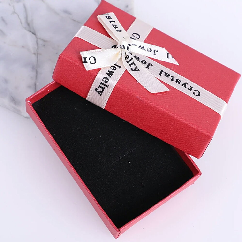 クリスタルジュエリーリボンラッピングボックス(5cmx8cm) 1個販売 青色 ブルー 赤...