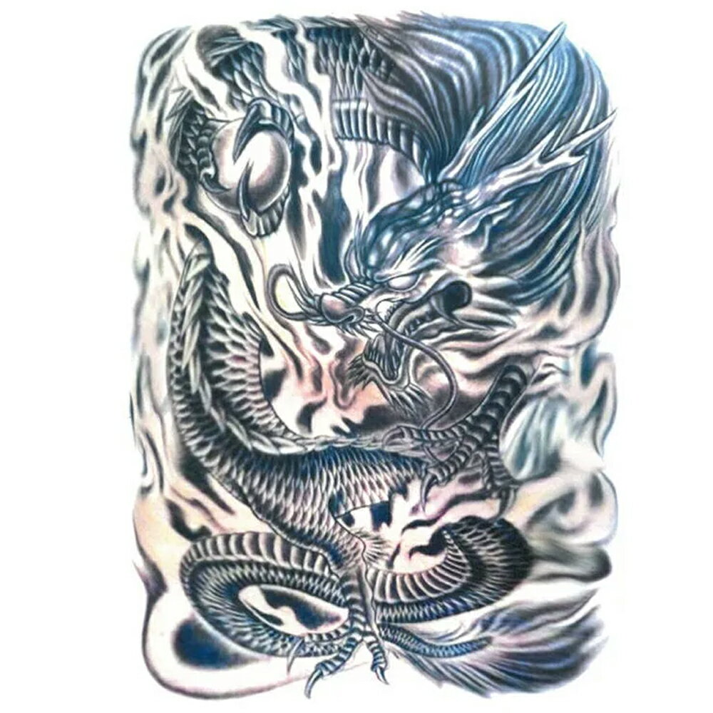 背中用 フェイクタトゥーステッカー 大きいサイズ ビッグサイズ 龍 竜 ドラゴン タトゥシール メンズ レディース 仮装 変装 入れ墨 小道具 衣装 映画 2