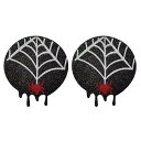 スパイダーウェブニップルステッカー 1ペア こうもり クモ 蜘蛛 蜘蛛の巣 面白い おもしろい ラメ グリッター 乳首 シール 貼る 下着 ブラジャー ランジェ...