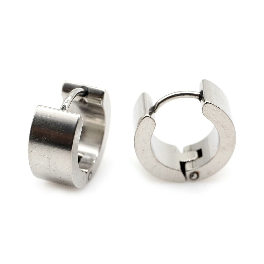 乐天商城 - ワイドシンプル フープピアス（6mmx13.5mm） 1個販売 銀色 シルバー プレーン 幅あり 18G 18ゲージ 耳 軟骨 リングピアス サージカルステンレス316L メンズ レディース ステンレスピアス ワンタッチリング 片耳用 大きい プレゼント ギフト 彼氏 彼女 大人 平ら 綺麗