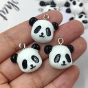 パンダ アクリルパーツ/1個販売 DIY クラフトパーツ 動物 アニマル 可愛い レジン プラスティック 部品 ハンドメイド 3D 立体 ピアス イヤリング デコレーション ペンダントトップネックレス チョーカー メンズ レディース 金具付き かわいい ペット 動物園
