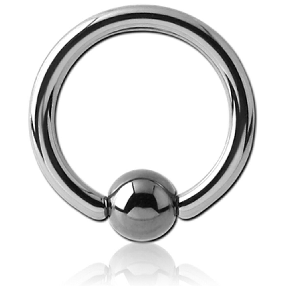 ［16G 高品質 チタングレード23］ チタンキャプティブビーズリング 天然石ヘマタイト ボール ビーズ 16ゲージ 細い チタン製ハイポリッシュ ボディピアス メンズ レディース ニッケルフリー 軟骨 へそピアス ヘリックス トラガス リング型 銀色 内径 大きい 小さい