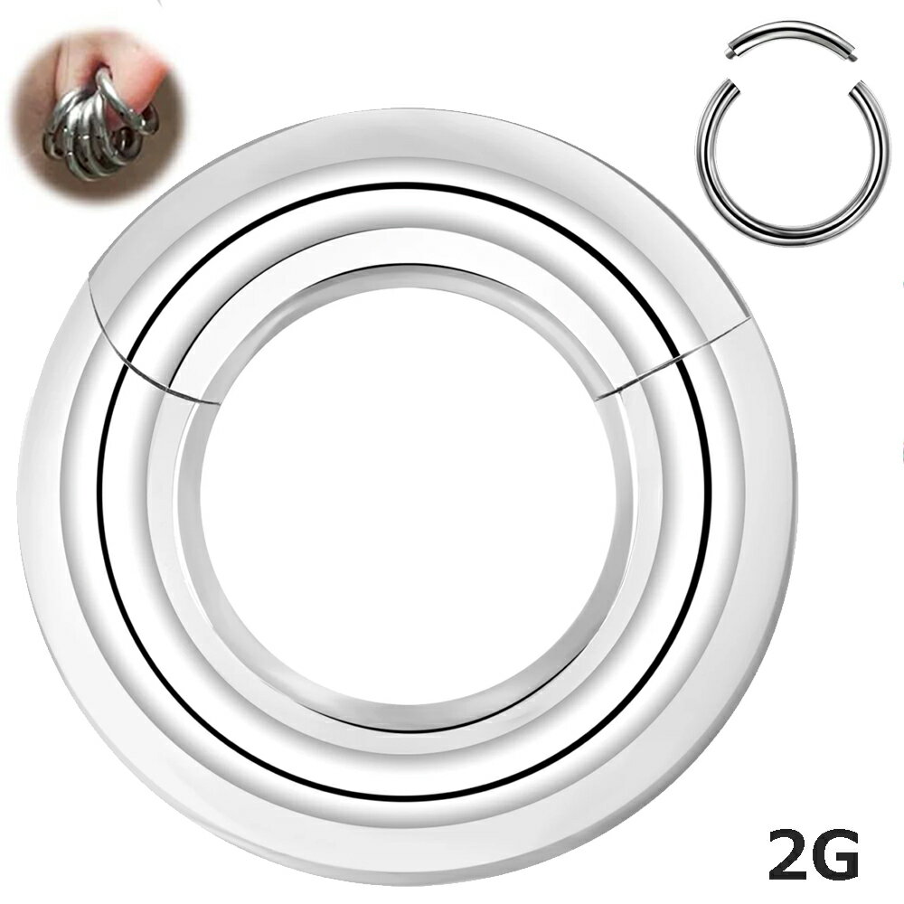 [2G ボディピアス] スムーズセグメントリング 1個販売 リング型 メンズ レディース シンプル まん丸 真円 真ん丸 彼氏 彼女 耳 軟骨 オービタル 鼻 セプタム トラガス ロブ ヘリックス コンク ロック ダイス ニップル 乳首 眉 口 アイブロー リップ 臍 へそ 銀色 2ゲージ