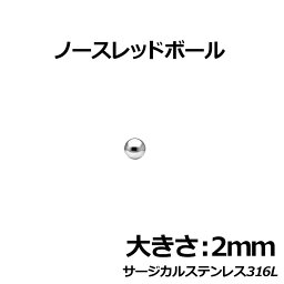 ノースレッドボール：2mm サージカルステンレス316L ステンレス玉 真球 ネジ山も窪みも凹みもない球体 ボディピアス パーツ 埋め込み インプラント ビーディング 女性 男性 ボディーピアス ピアッシング 皮膚 おしゃれ 肌 ステンレス球 彼氏 大人 スタイル 2.0mm 2ミリ