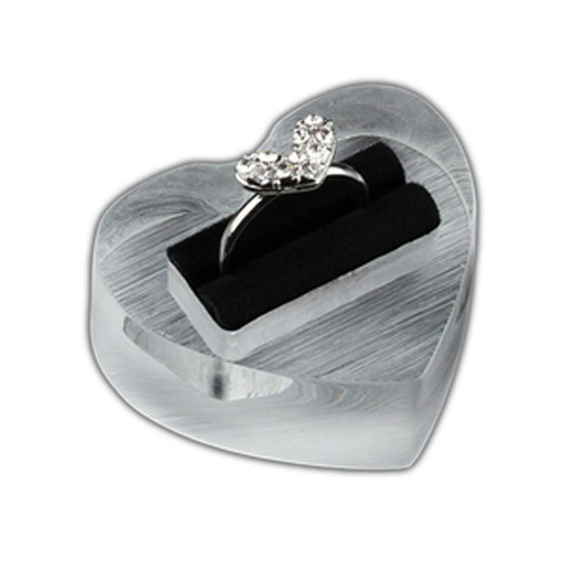 ハート ショーケース用 リングスタンド(シングル用) 1個販売 クリア ブラック 透明 黒色 指輪 ディスプレイ 立て アクリル 樹脂 店舗用 撮影用 指輪たて...