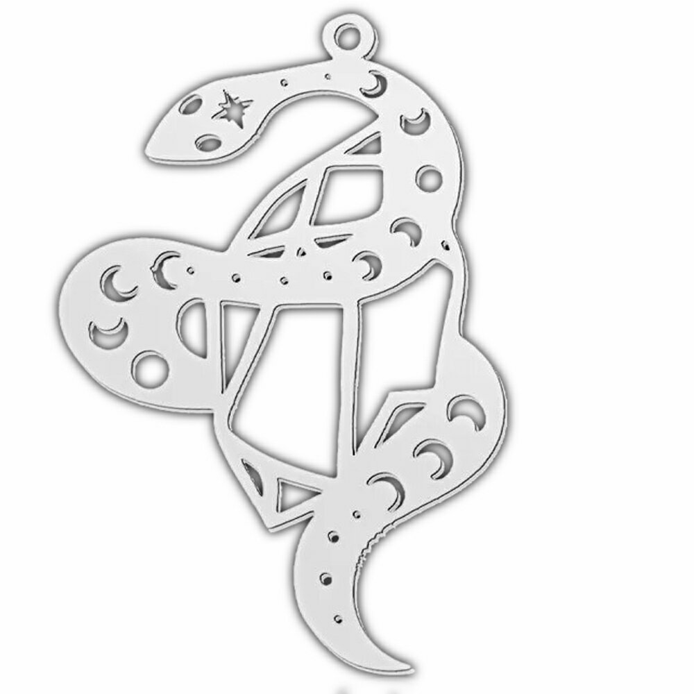 スネークダイヤステンレスパーツ 1個販売 スネイク へび 蛇尾 ヘビ 三日月 ダイヤモンド 宝石 ストーン ジュエル 守る おしゃれ チャームパーツ メンズ レディース 部品 金具 DIY ペンダントトップ アクセサリーチャーム ピアス クラフト 手作り ネックレス ハンドメイド