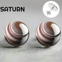 14mm カボションピアス (天体：SATURN) 1ペア サター