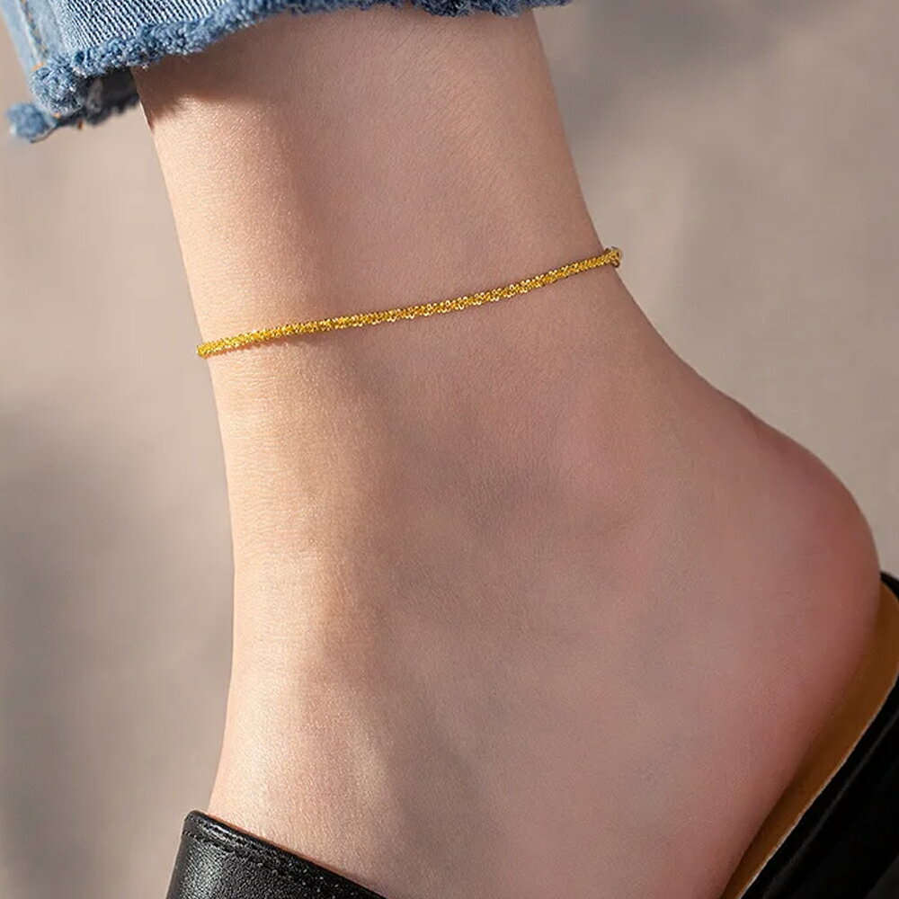 ゴールドグリッターチェーンステンレスアンクレット 1個販売 メンズ レディース 金色 サージカルステンレス316L 高級 メンズ レディース ペア ブレスレット...