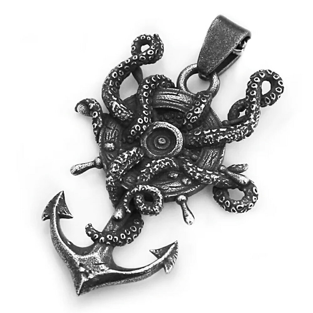 [サージカルステンレス316L ] ブラッククラーケンアンカーラダー ペンダントトップ 1個販売 メンズ レ..