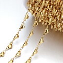 ゴールドサイドハートリンク ステンレスチェーン/10cm単位 ステンレス素材 手作り DIY ネックレス ブレスレット アンクレット ボディチェーン パーツ ピ...