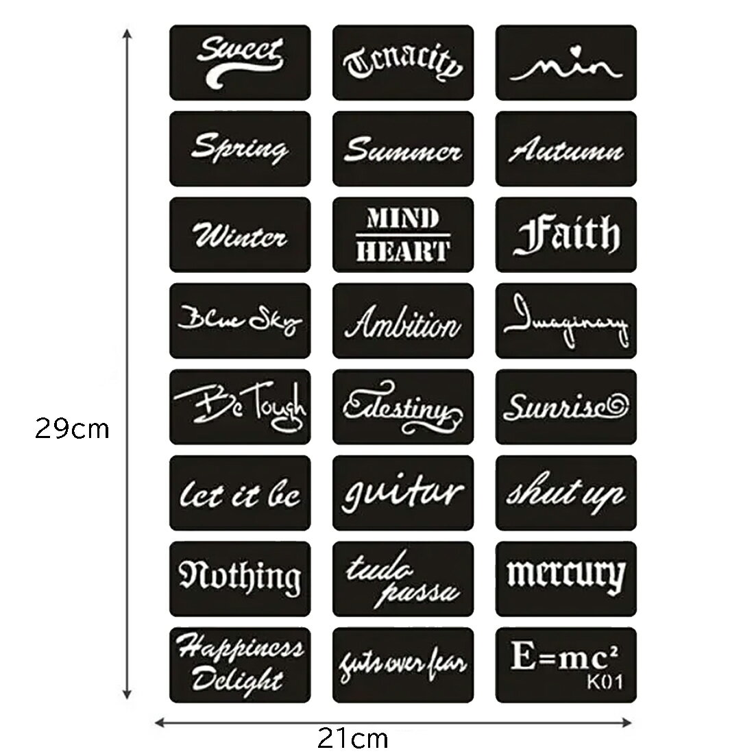 ステンシルシートステッカー（K01） 1シート販売 手 足 ハンド 顔 フェイス フット 背中 肩 腕 腹 ヘナタトゥー シール 貼る シール ボディーペイント 入れ墨 入墨 刺青 トライバル 型紙 フェイクタトゥー メンズ レディース 男性 女性 シール 簡単 セルフ 自分で