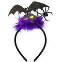 コスプレ カチューシャ ヘアバンド ユニーク 髪飾り 紫色 パープル ブラック 黒色 オレンジ こうもり バット 吸血鬼 蝙蝠 バンパイア バンパイヤ 蜘蛛 ク...