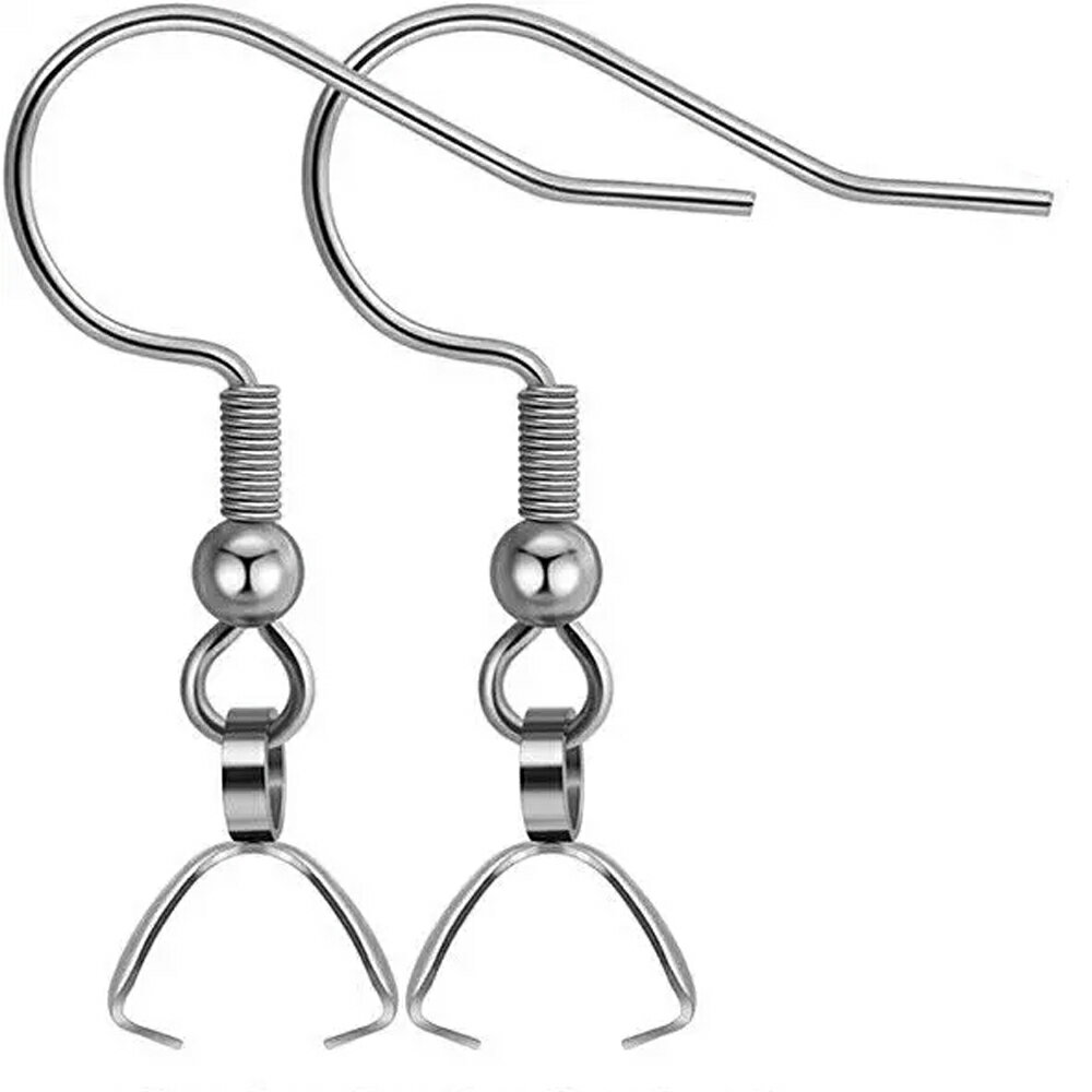 DIY用 バチカン付き ステンレスフックパーツ ピアスパーツ 1ペア販売 アメリカンピアス フックピアス ベイル ステンレスピアス メンズ レディース つなぐ ...