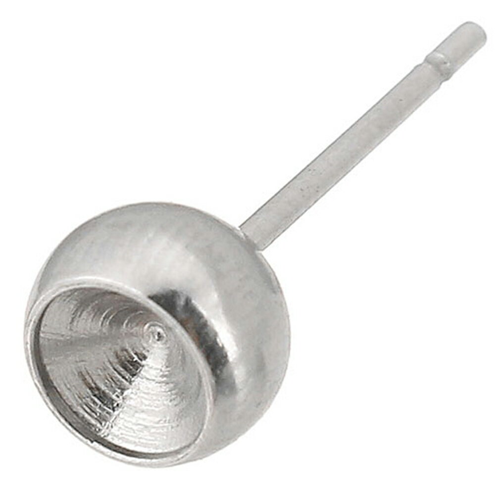 4mmジュエル用 丸型ボールピアス 台座 ステンレスピアス DIY用 1個販売 サージカルステンレス316L クラフト ピアスパーツ キャッチピアス スタッドピ...