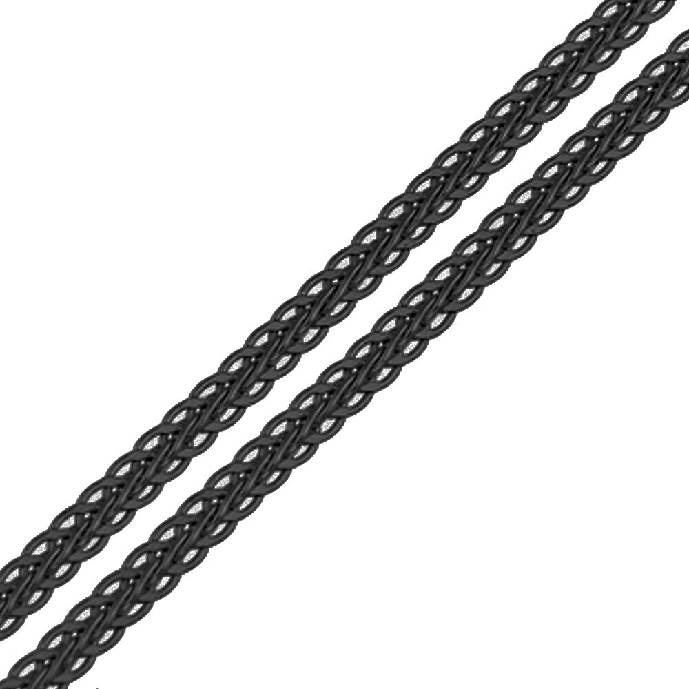 [サージカルステンレス316L製] ブラック魚鱗ステンレスチェーン (太さ：3mm) ネックレスチェーン 銀色 シルバー メンズ レディース 男 女 長い 細い チョーカー 3ミリ プレゼント 人気 かっこいい フラット 鱗のよう ドラゴン 竜 平ら 2連風 おしゃれ 細身 龍 黒色 黒メッキ