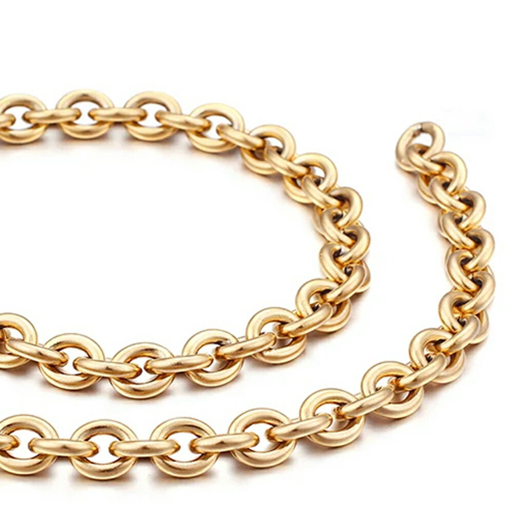 8.0mmx6.0mm ゴールドあずきステンレスチェーン/10cm単位 サージカルステンレス316L 手作り DIY ネックレス ブレスレット アンクレット ボ...