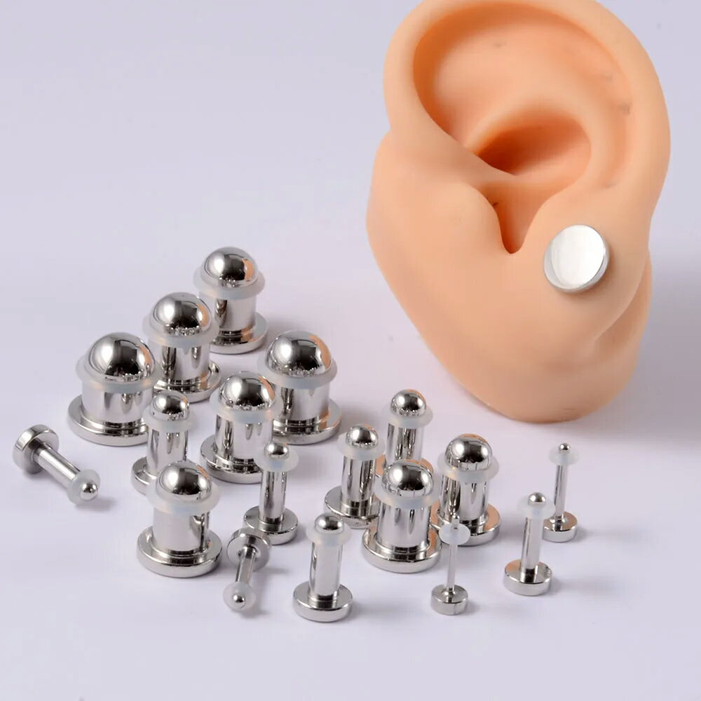 G23チタン セプタムビュレッツプラグ ボディピアス 1個販売 ボディーピアス 18ゲージ 16ゲージ 14ゲージ 12ゲージ 10ゲージ 8ゲージ 6ゲージ 4ゲージ 2ゲージ 0ゲージ 00ゲージ 9ミリ 7ミリ ニッケルフリー メンズ レディース 拡張 大きい ビッグ ホール 耳 銀色 シルバー