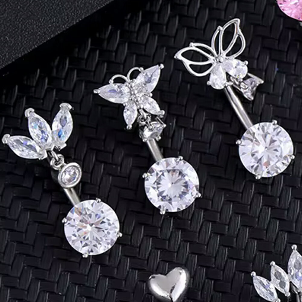 [14G ボディピアス ヘソピアス] サアラクリスタル へそピアス（トップダウン） 1個...