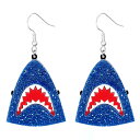 ブルーシャークフックピアス 1ペア販売 20G 20ゲージ メンズ レディース ファッションピアス 夏 水族館 デート 海 海岸 海の家 鮫 サメ 面白い おもしろい ユニーク 両耳 プレゼント おしゃれ 揺れる チャーム 耳たぶ イヤーロブ 青色 ブルー