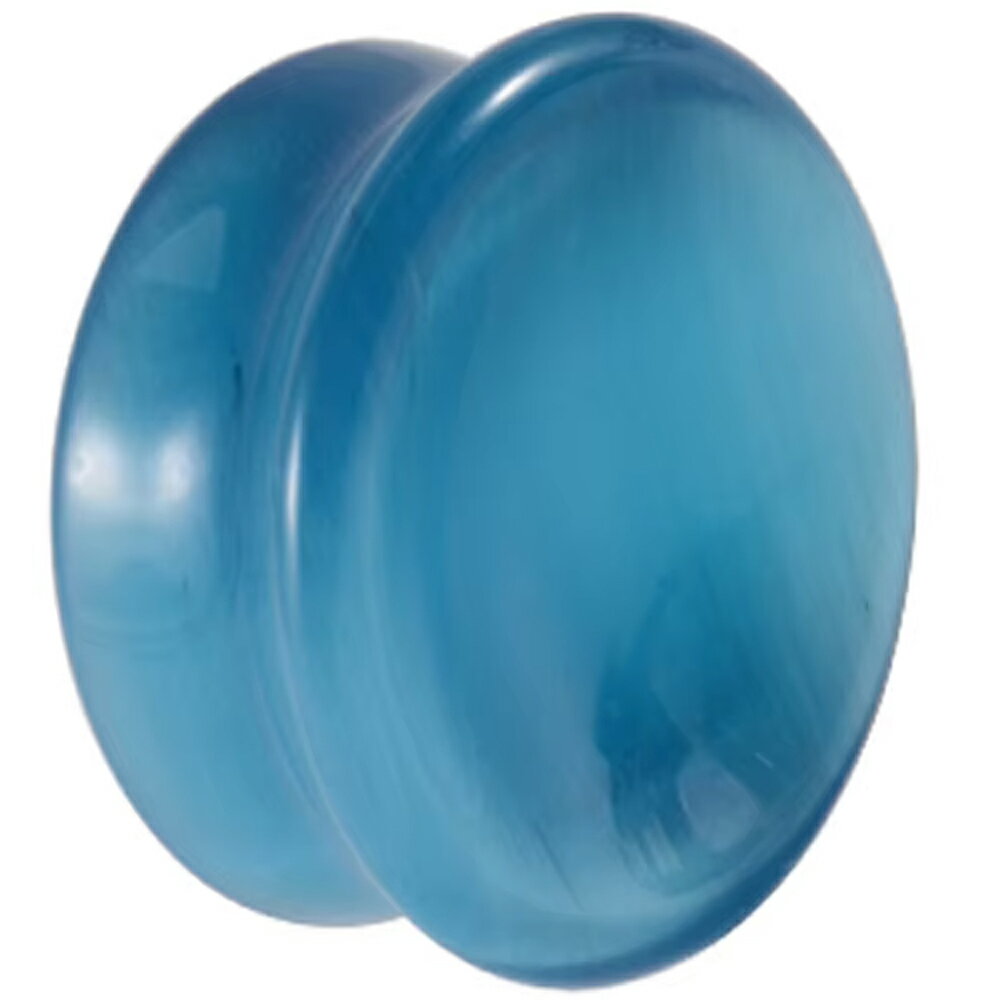 [ストーン ボディピアス] 盃天然石フレア（ブルーキャッツアイ）ボディーピアス 1個 2ゲージ 0ゲージ 0..