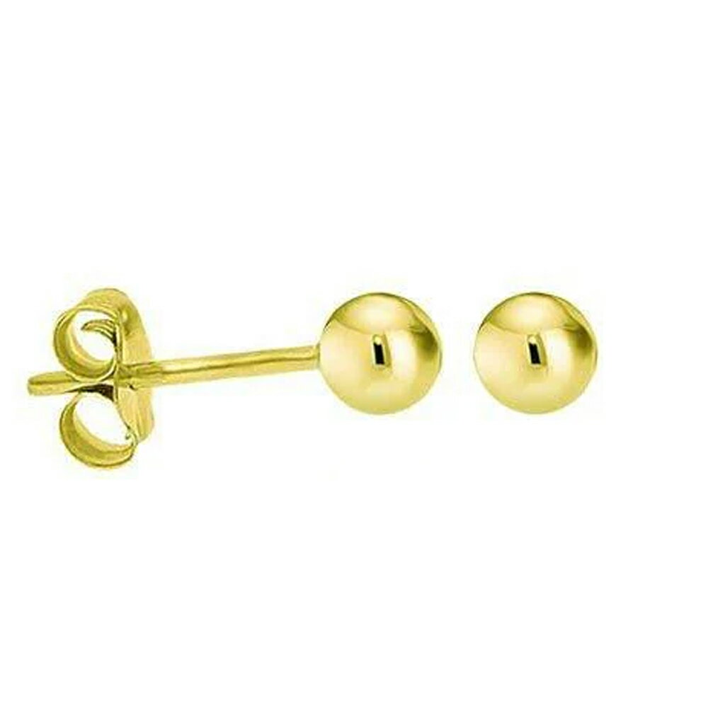 乐天商城 - [22G K14スタッドピアス] 14金シンプルボールスタッドピアス（2mm） 1ペア販売 小さい スモール 刻印あり 14K イエローゴールド キャッチピアス 本物の金 22ゲージ メンズ レディース プレゼント 耳 軟骨 ゴールドピアス ギフト プレーン 玉 球体 丸玉 両耳