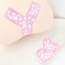 ピンクバツニップルステッカー&Y字型ステッカー/1ペア販売 乳首 シール 貼るだけ 下着 ブラ ランジェリー 女子 男子 バストトップ 大人 ニップレス 胸 ニ...