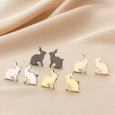 うさぎさん ステンレスピアス(1ペア) 両耳 ファッションピアス 兎 ウサギ バニー ラビット 兔 卯年 ペット アニマル 動物 男 女 贈答 シルバー メンズ レディース 男性 女性 20G 20ゲージ 耳 軟骨 キャッチピアス スタッドピアス 入学式 結婚式 可愛い 人気 おしゃれ