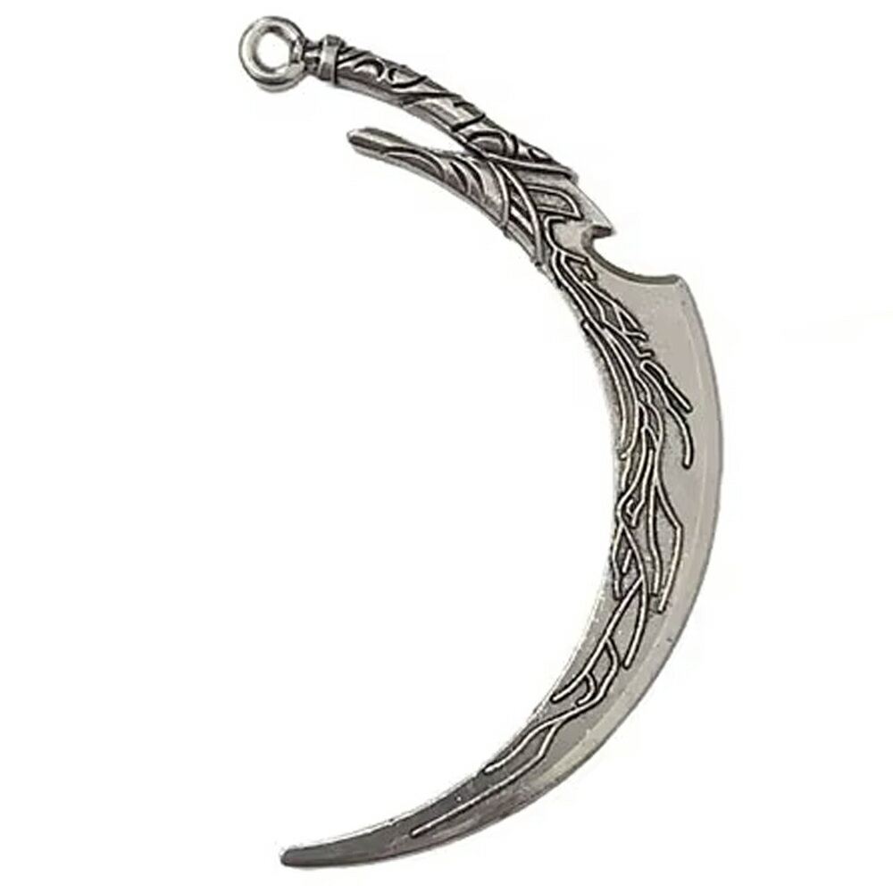 DIY用 穴あき 大鎌 チャームパーツ 1個販売 死神のカマ 大きなカマ メンズ レディース ボディピアス ペンダントトップ 男性 女性 クラフト 銀色 シルバー 真鍮 部品 金具 手作り ハンドメイド アクセサリーパーツ 自分で作る オリジナル 彼氏 彼女 プレゼント ギフト 部品