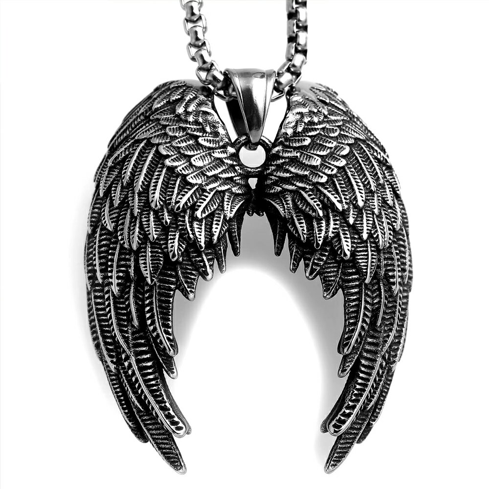 大天使ミカエルウイング ステンレスペンダントトップ 1個販売 メンズ レディース エンジェル 羽根 翼 リアル 3D サージカルステンレス316L ネックレス ...