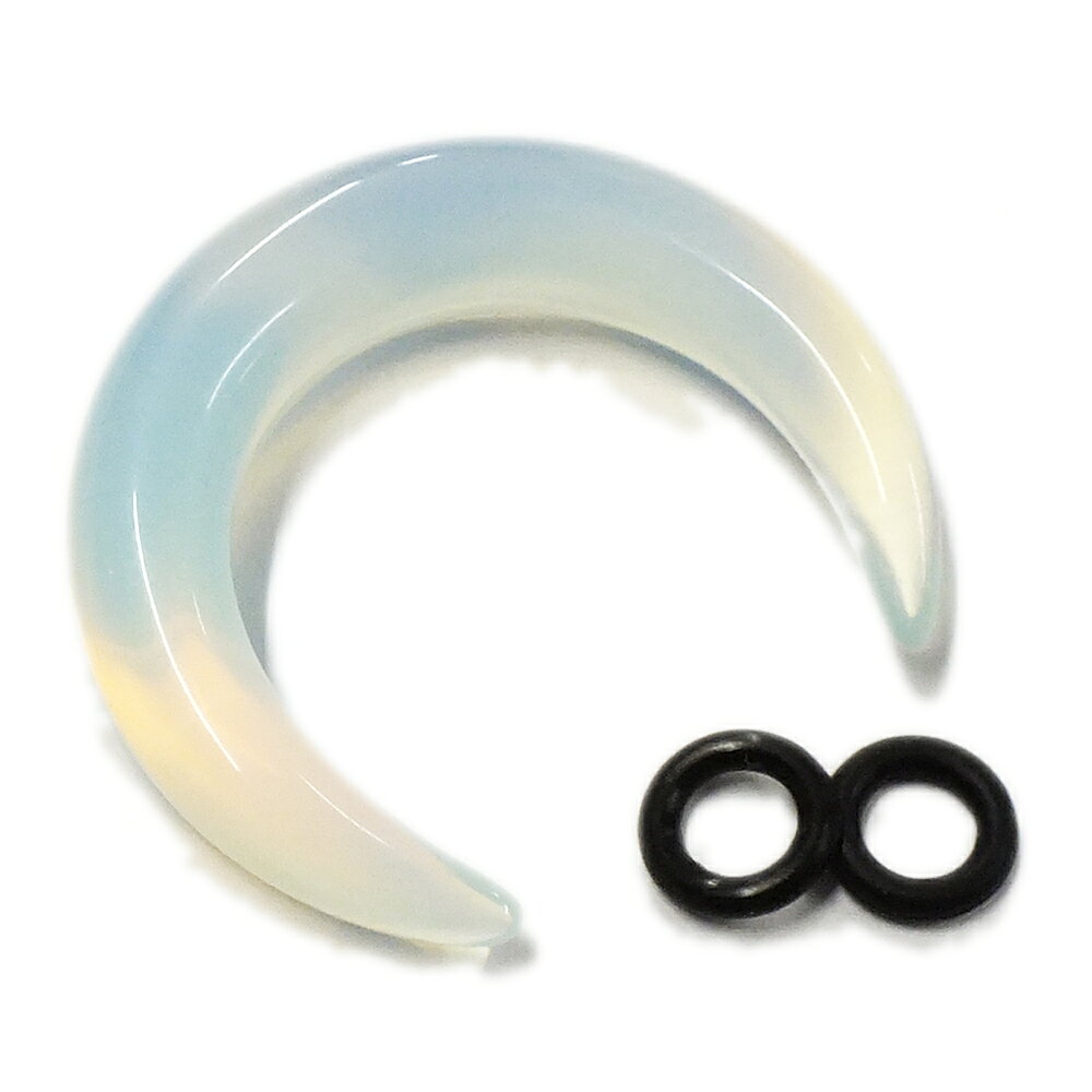 [0G 天然石風 ボディーピアス] ストーンタスク ボディピアス（オパライト）1個販売...
