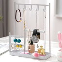 ジュエリースティールラック (ホワイト)1個販売 アクセサリースタンド ホルダー ディスプレイ 店舗用に 什器 販売店 白色 ネックレス チョーカー ピアス 時...