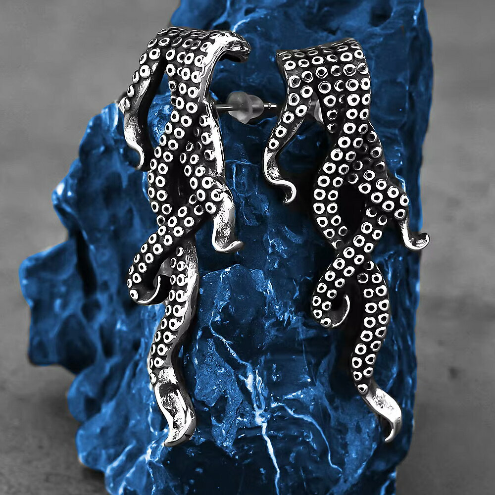 [18G] ビッグクラーケン ステンレスピアス 1個販売 タコの足 蛸 不気味 大きい キャッチピアス スタッ..