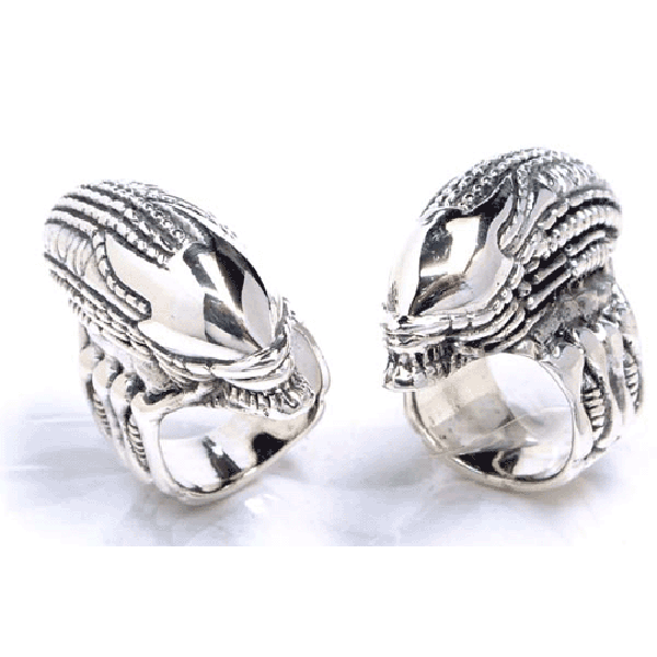 エリアン シルバーリング サイズ/12号/13号/14号/16号 スターリングシルバー シルバー925 指輪 高級 メンズ レディース 男性 女性 プレゼント 人気 925刻印あり 婚約指輪 結婚式 ペアリング 不気味 立体 妖怪 モンスター オモシロイ 面白い
