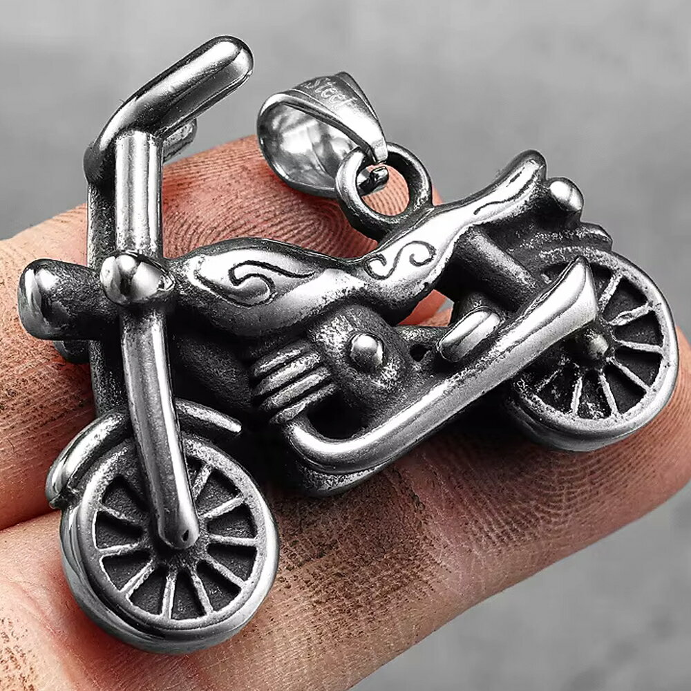 バイクペンダントトップ(アメリカンタイプ) 1個販売 単車 オートバイ おもしろ 3D 立体 ユニーク サージカルステンレス316L ネックレス チョーカー 首...