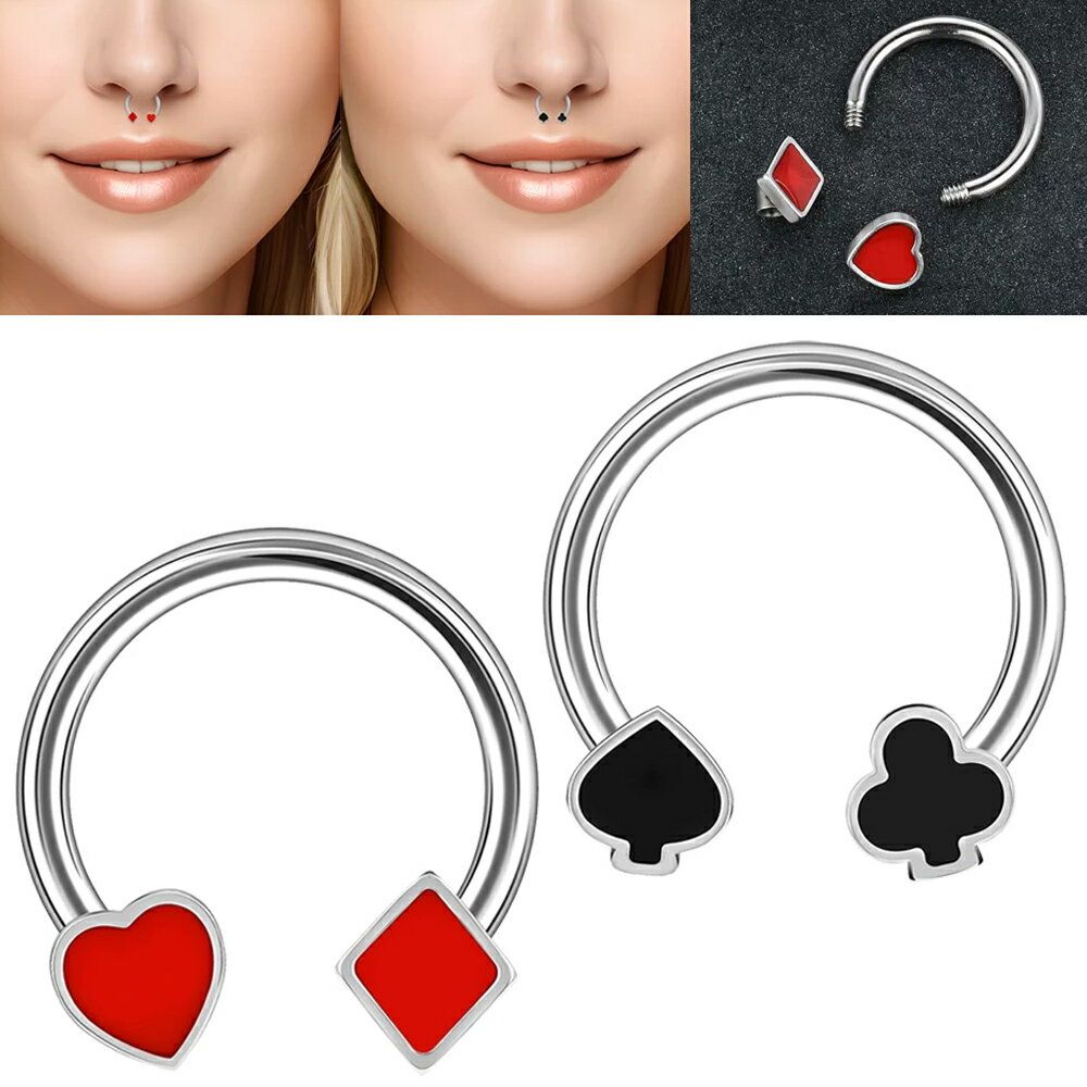 [16G ボディピアス] トランプサーキュラー ボディーピアス 1個販売 16g 16ゲージ メンズ レディース コ..