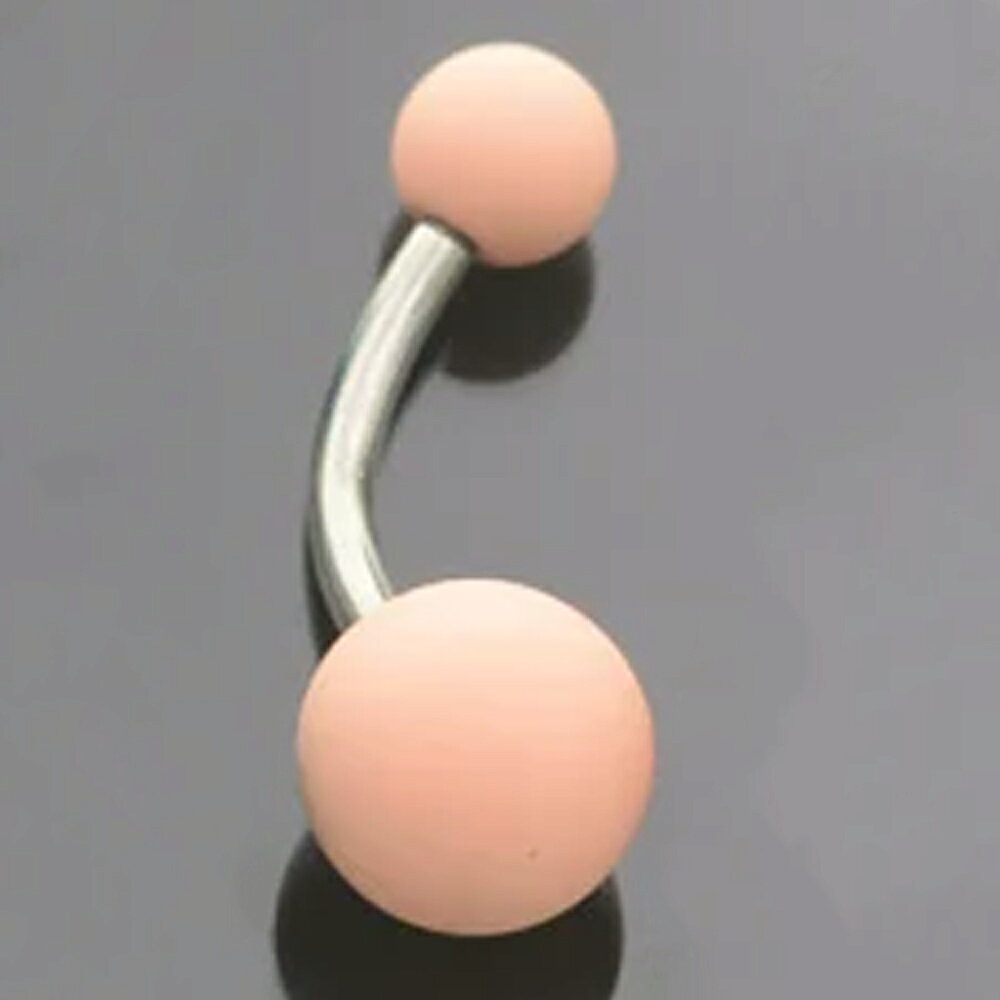 ピアス専門ショップGreen Piercingの[シークレット ヘソピアス 14G] 肌色へそピアス 1個販売 14ゲージ 臍ピアス メンズ レディース 隠す スキンカラー アクリルボール プラスティックボール サージカルステンレス316L 内径 長い 短い シンプル プレーン ファーストピアス セカンドピアス 目立ちにくい｜アングル3