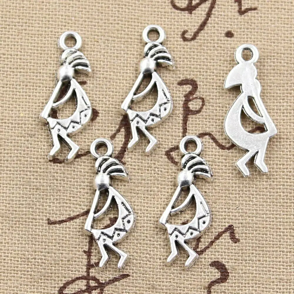 DIY用 穴あき ココペリ チャームパーツ 1個販売 24mmx9mm インディアンジュエリー 笛吹き男 メンズ レディース ペンダントトップ 男性 女性 クラ...