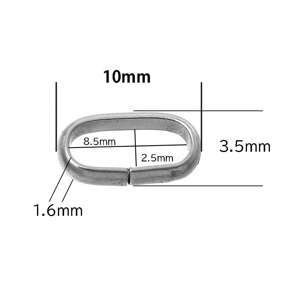 オーバルステンレス丸カン（10.0mmx3.5mm） 1個販売 ステンレス製 マルカン 〇カン 丸環 丸リング まるかん ハンドメイド DIY ステンレスパーツ つなぐ アクセサリー チャーム 修理 わっか 輪っか ワッカ ピアス 丸鐶 接続 金具 材料 手芸 イヤリング 連結 楕円形 Cカン 3