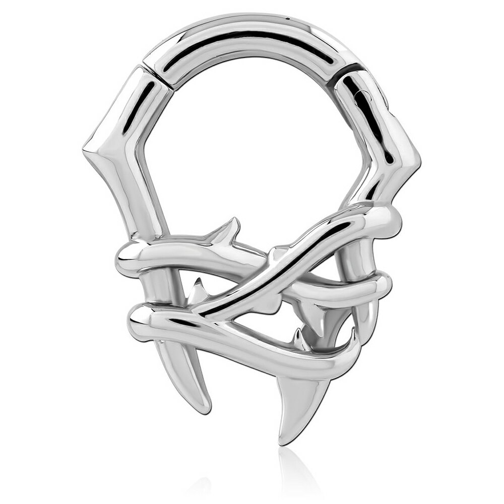 [ 8G リング型 ] イバラマグネットクリッカー 1個販売 ボディピアス 茨 棘 とげ 8ゲージ 8ga 3.2mmヒン..