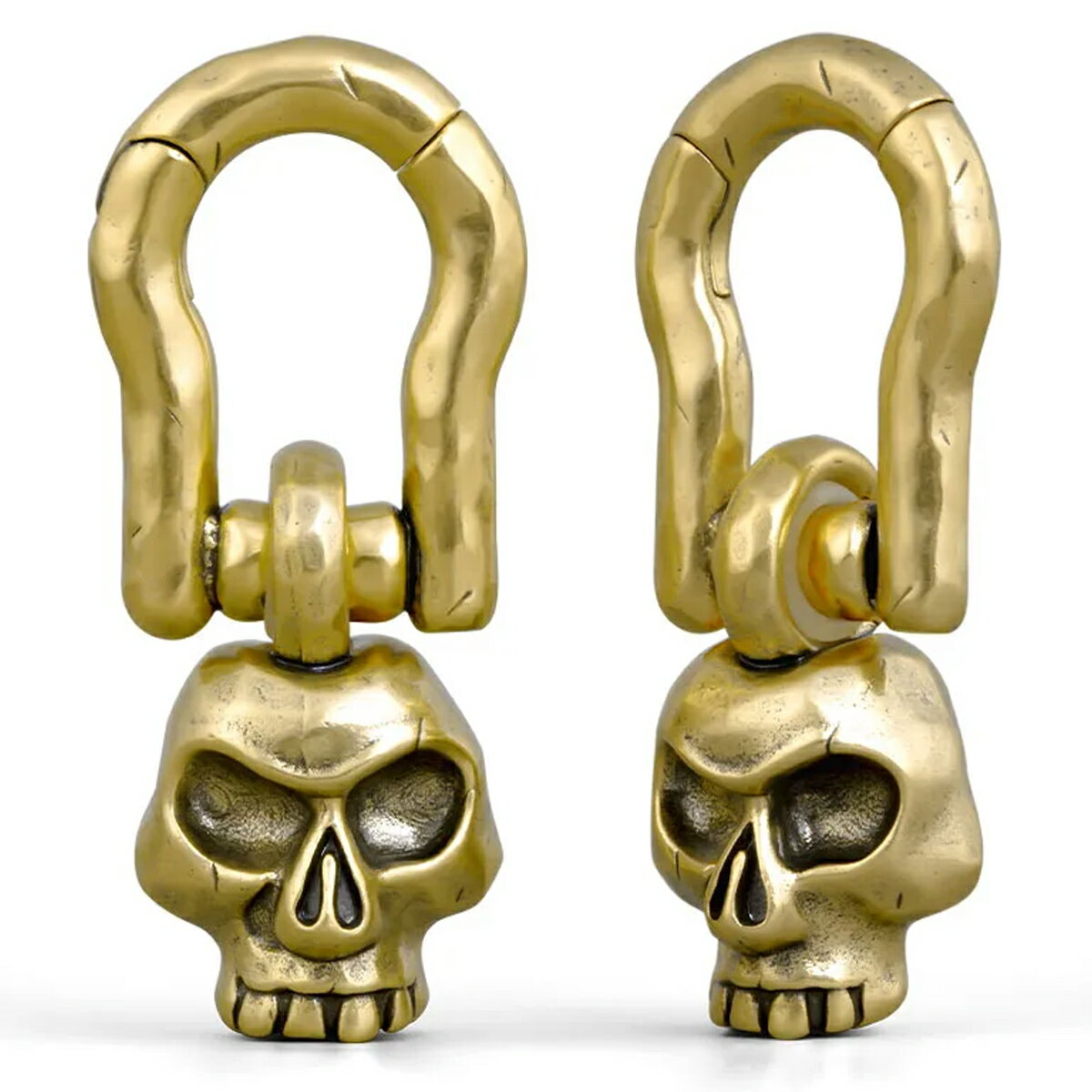 [ 6G キーホルダー型] スカルキーリング型マグネットクリッカー（ゴールド） 1個販売 ボディピアス ド..