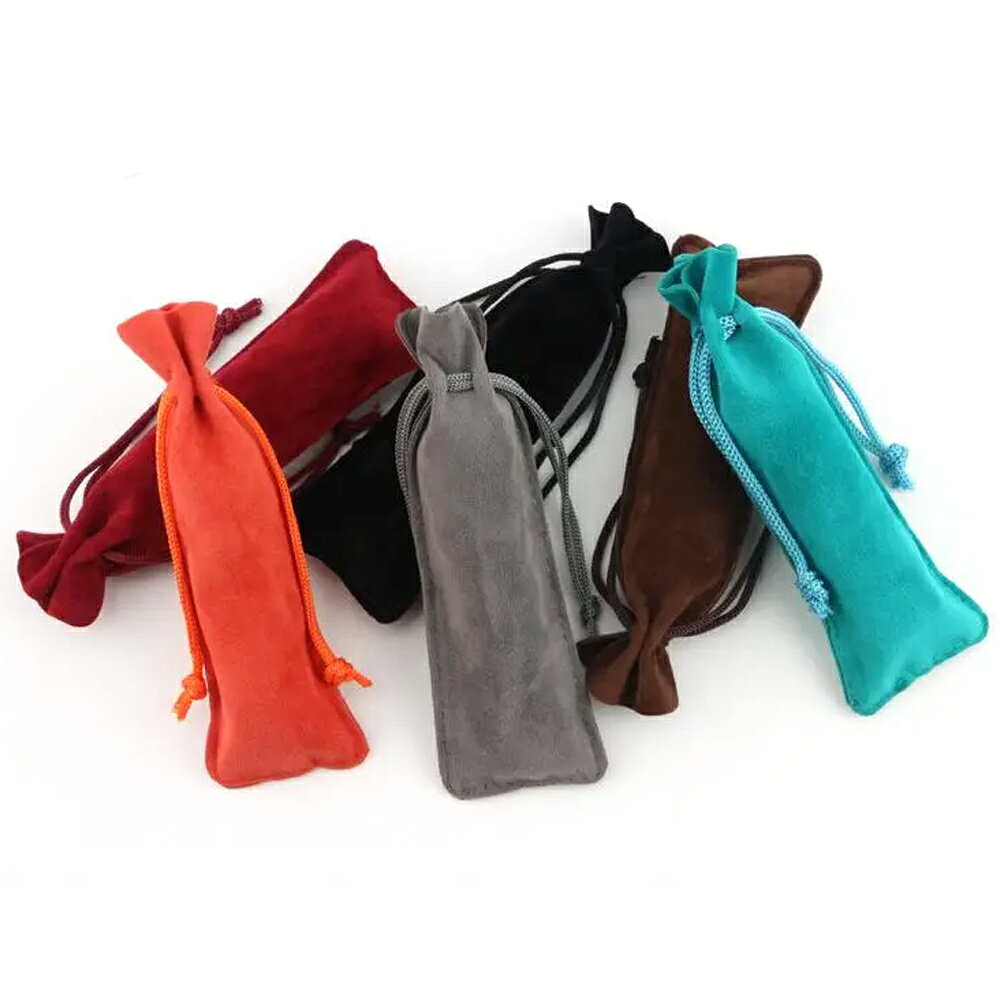14cm x 5cm リップ用ギフト用巾着 1個販売 ブラック ピンク ブラウン レッド グレ...