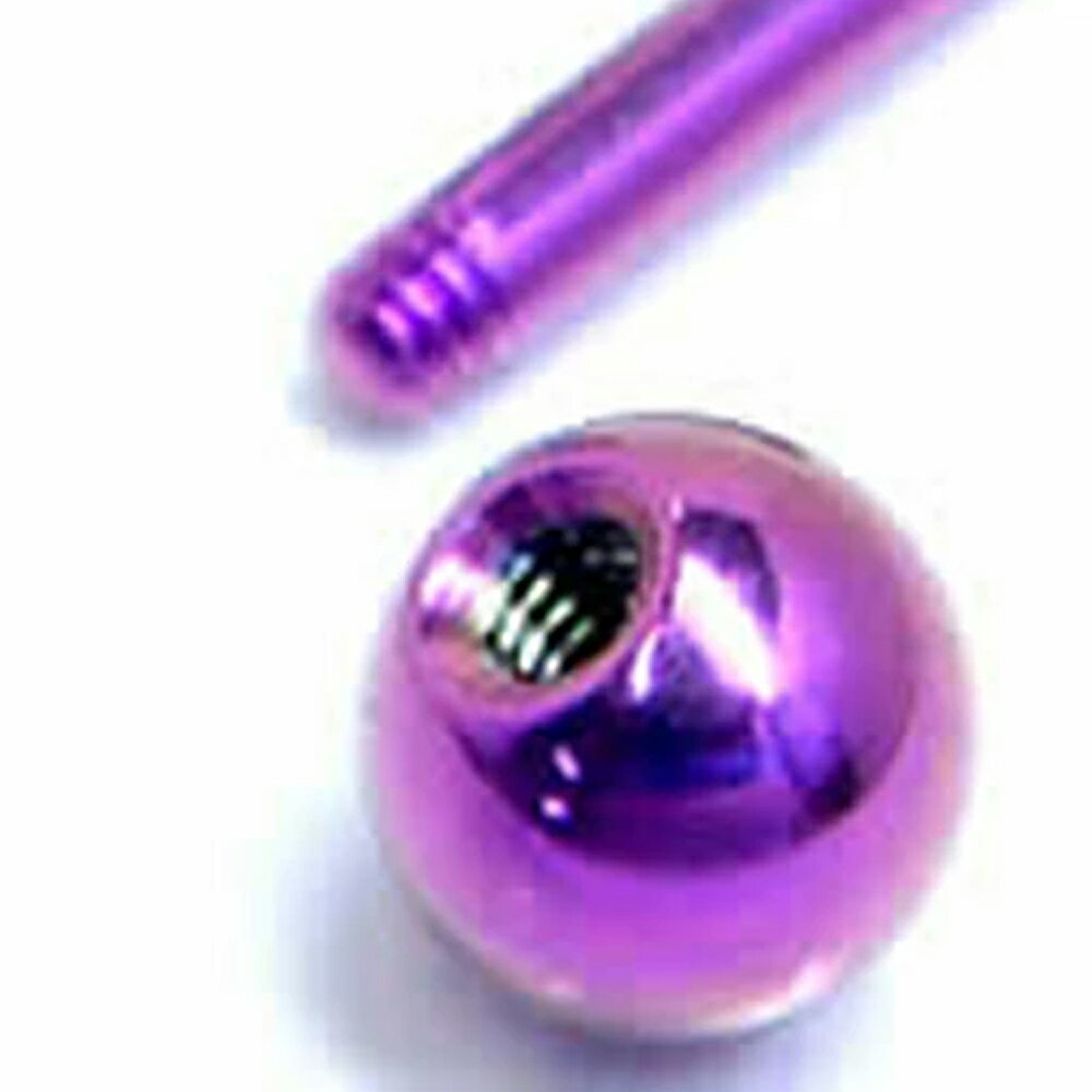 ［14G用 ボディピアス用ネジパーツ］ パープルチタンネジボール/14ゲージ 14G 紫色 チタン キャッチ チタン製 ネジ式 ネジタイプ バーベル用 サーキュラー用 ラブレット用 へそピアス用 止め具 留め具 ネジ穴 DIY オリジナル 組み換え ニッケルフリー 発色