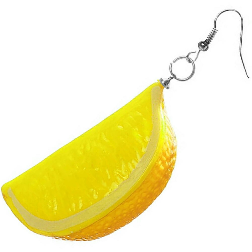 3D カットレモン リアルステンレスピアス/1個販売 20G 20ゲージ 果物 食玩 食べ物 フルーツ 黄色 檸檬 イエロー おもしろ オモシロ サージカルステンレス316L ユニーク メンズ レディース 揺れる フック アクリル 女子 彼女 プレゼント ギフト 立体 面白い 仮装 コスプレ