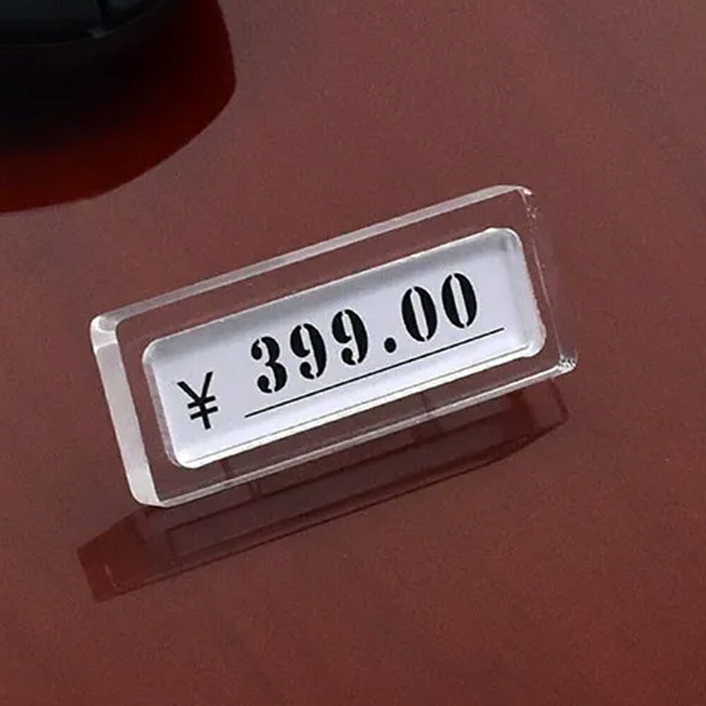 プロモーション用 ショーケース用 クリア アクリル製 プライスタグ ラベル ホルダー ネームタグ 1個 ネームカード 価格表 ポップ 商品名 ペーパータグ用 デ...