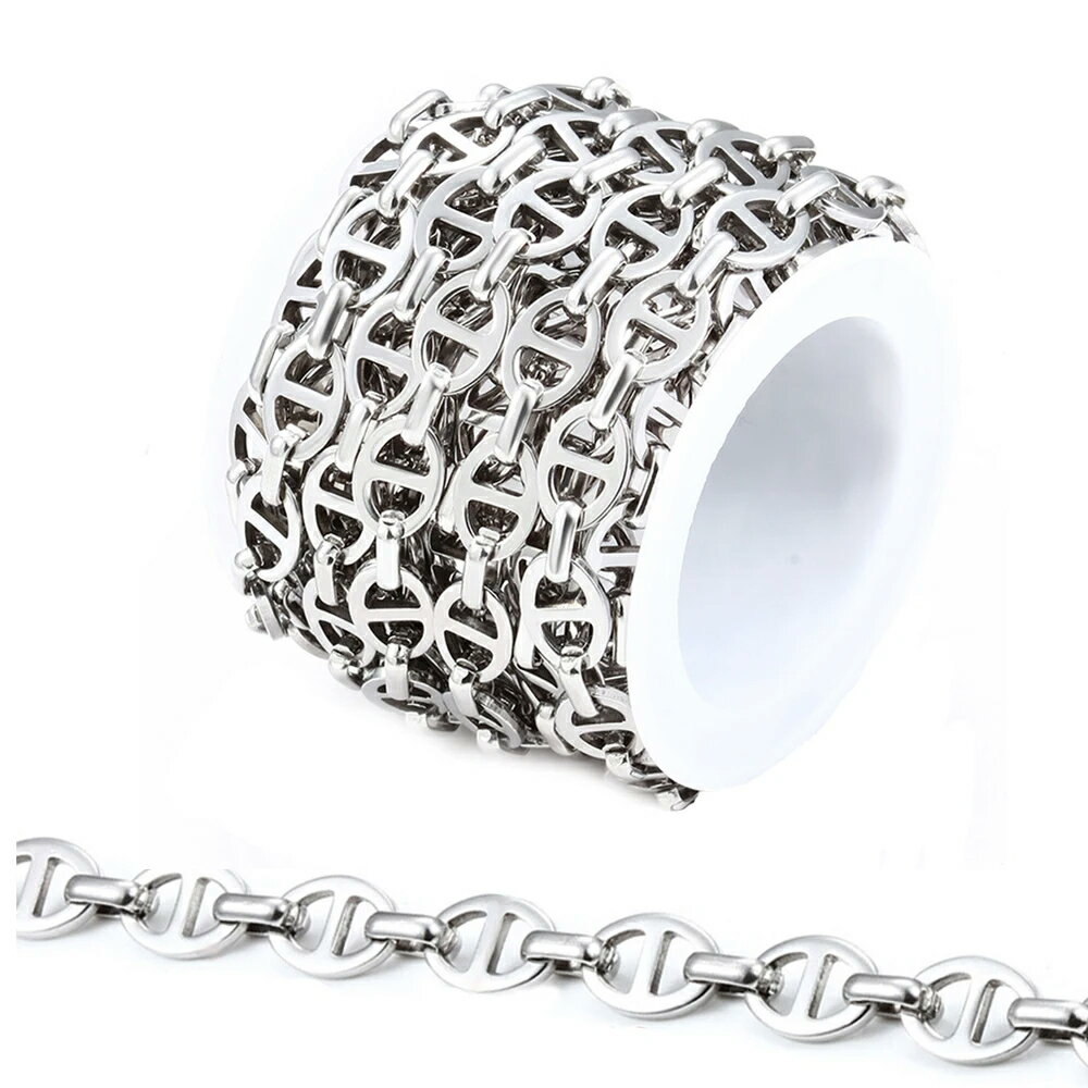 アンカーステンレスチェーン/10cm単位 ステンレス素材 手作り DIY ネックレス ブレスレット アンクレッ..