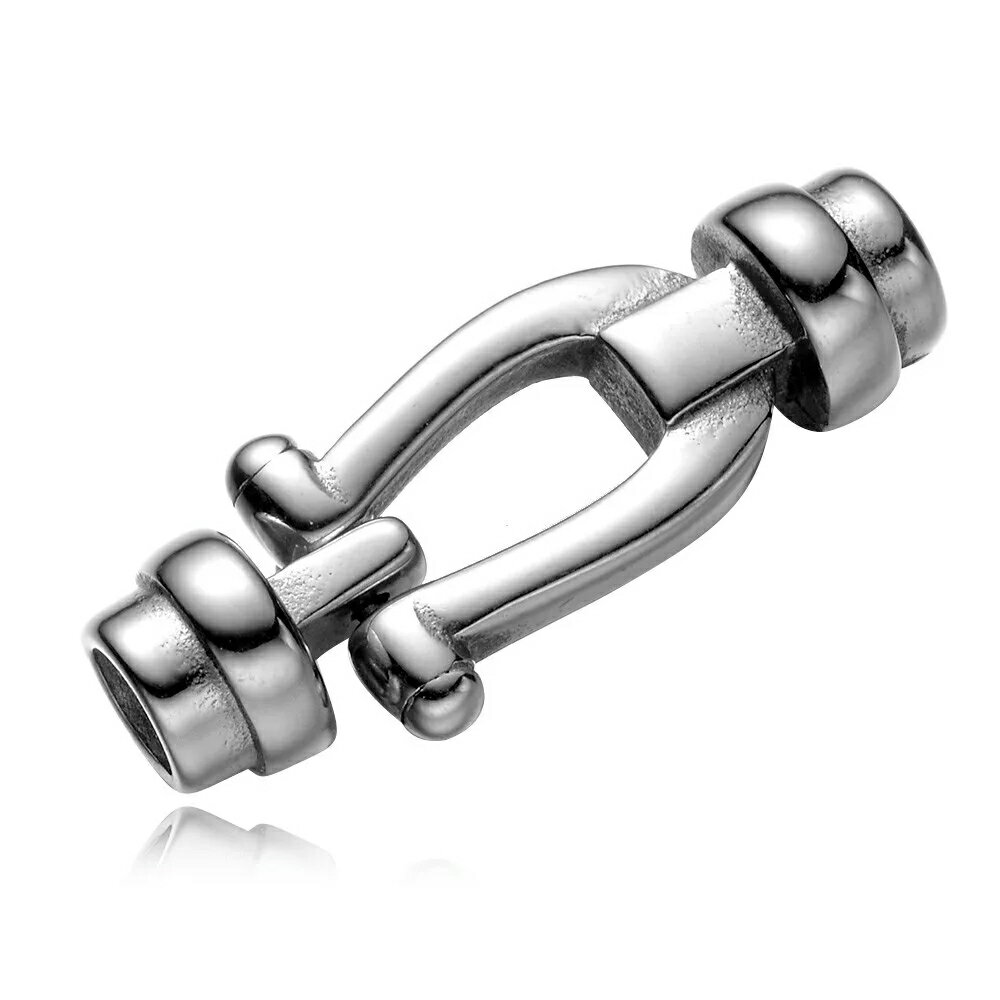 [ 5mm用 丸革紐用 皮ひもパーツ] 馬蹄型 サージカルステンレス316L ステンレスパーツ ホースシュー 丸い トップ かっこいい 馬具 皮紐 革紐 革ひも レザー用 ビーズパーツ 通す ネックレス ブレスレット バングル DIY 手作り 部品 金具 クラフト ジョイント つなぐ